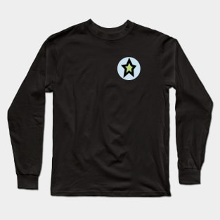 Small Green Star Light Blue Circle Graphic Long Sleeve T-Shirt